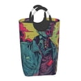thumbnail image 1 of Xecao Neon Zombie Skull for Laundry Basket,Collapsible Large Laundry Hamper,Wash Bag for Laundry Room, Rolling Laundry Basket with Handles, 1 of 5