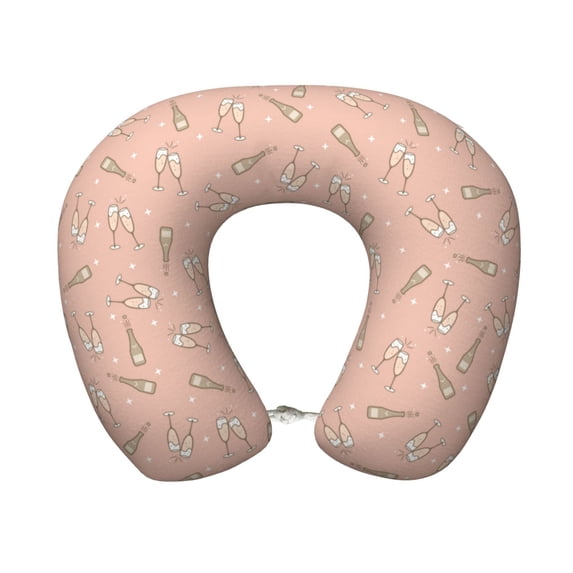 Xecao New Year'S Eve Party Print Memory Foam Cervical Neck Pillow Versatile U-Shaped Pillows for Home,Office,Camping,Travelling,Soft Washable Cover