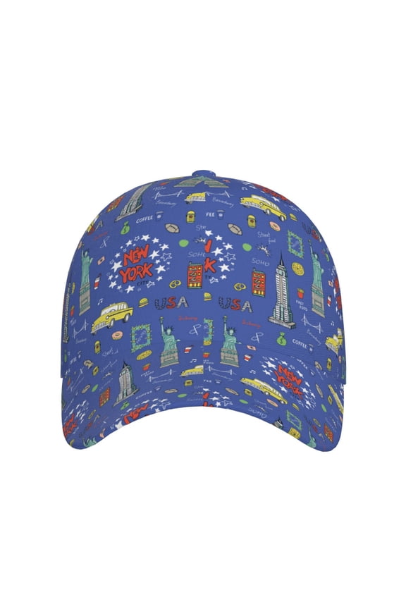 New-York City for Baseball Cap: Unisex, crafted from classic polyester twill fabric, featuring a soft unconstructed design