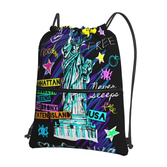 Xecao New York City for Drawstring Bags,Pull String Backpack Bags,String Bag Sackpack
