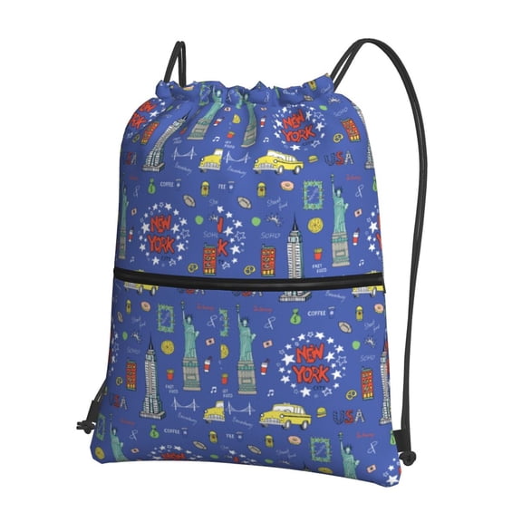 Xecao New-York City for Drawstring Bags,Pull String Backpack Bags,String Bag Sackpack