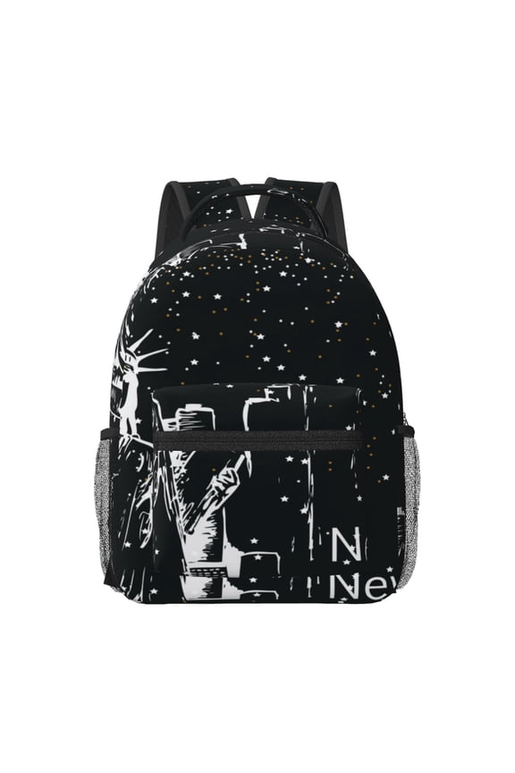 New York City1 Print Casual Backpack: A Computer Backpack Ideal for Men and Women, Perfect for College, School, or Daily Travels-One Size