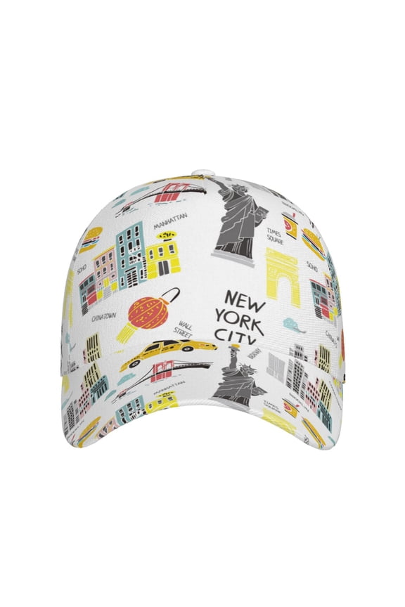 New York for Baseball Cap: Unisex, crafted from classic polyester twill fabric, featuring a soft unconstructed design
