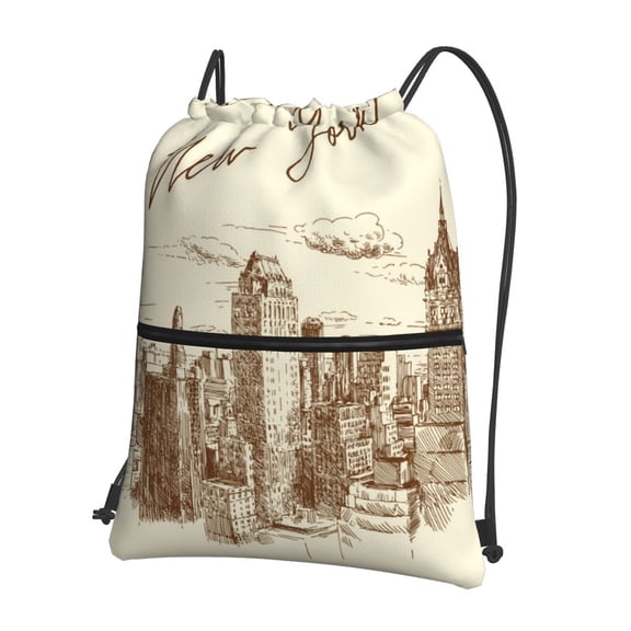 Xecao New York for Drawstring Bags,Pull String Backpack Bags,String Bag Sackpack