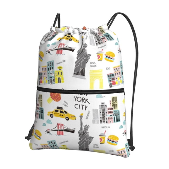 Xecao New York for Drawstring Bags,Pull String Backpack Bags,String Bag Sackpack