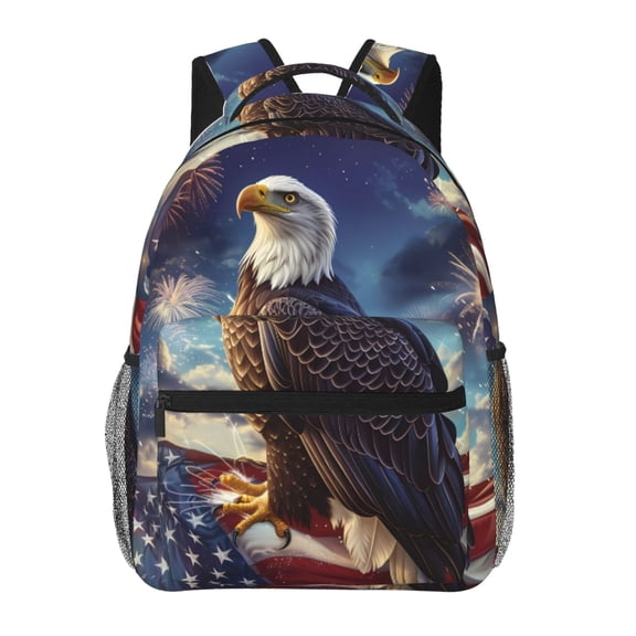 Xecao Night Sky Bald Eagle Backpack, a stylish and functional choice for both men and women, is the perfect basic bookbag for college, work, or travel