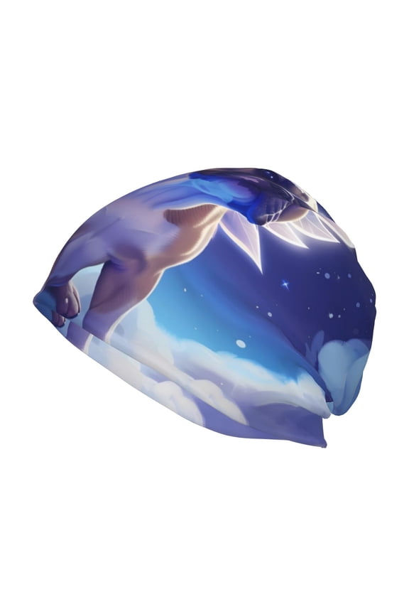 Night Sky Winged French Bulldog Print Knit Hat,Winter Beanie for Men Women, Beanie Soft Warm Ski Stocking Cuffed Cap