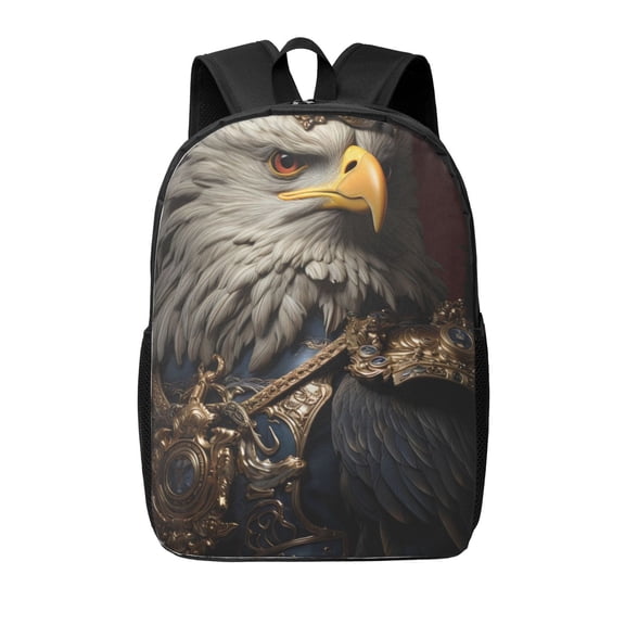 Xecao Noble Style Bald Eagle print Travel Backpack, Large Computer Backpack for Men Women, College School Rucksack Book Bag