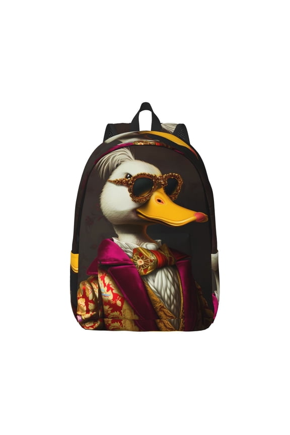 Noble Style Duck for Canvas College Laptop Backpack, Durable Rucksack Travel Notebook Bag School Backpack Book Bag for Men Women