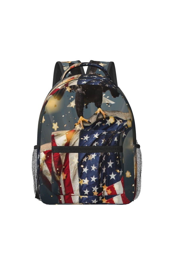 North American Bald Eagle1 Print Casual Backpack: A Computer Backpack Ideal for Men and Women, Perfect for College, School, or Daily Travels-One Size