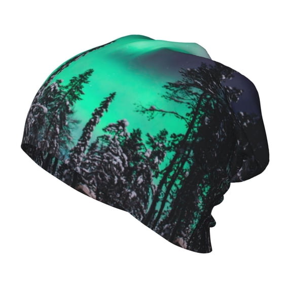 Xecao Northern Lights 2 Print Beanie Hat Toddler Girls Boys, Baby Hats Winter Warm Knitted Thermal, Kids Winter Caps