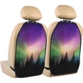 thumbnail image 1 of Xecao Northern Lights Pattern Car Seat Back Protector 2 Pack Large Capacity Pocket, Kick Mats Back Seat Protector, 1 of 8