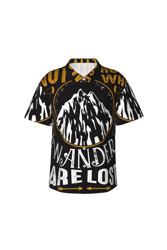 Not All Those Who Wander Are Lost 1 Print Hawaiian shirt - A Stylish Short-Sleeve Button-Down for Men, Perfect for Casual Beach and Tropical Outings.,Medium