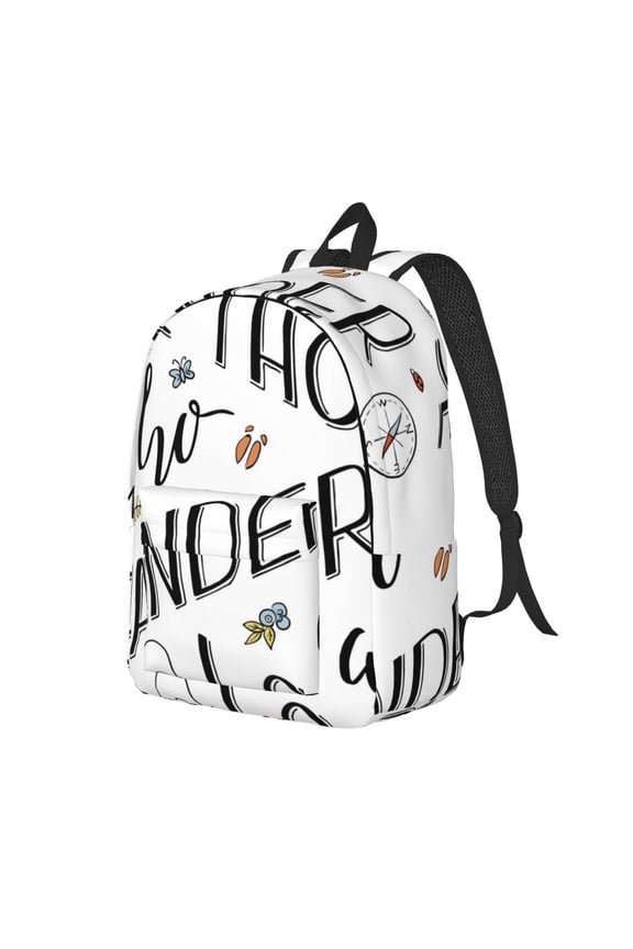 Not All Those Who Wander Are Lost 3 for Canvas College Laptop Backpack, a Durable Rucksack for Both Men and Women, ideal for travel, school, and daily use Bag-Small
