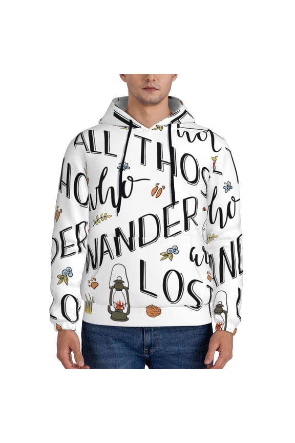 Not All Those Who Wander Are Lost 3 Pattern Men's Adult Pullover Hoodie,Hooded Sweatshirt-Large