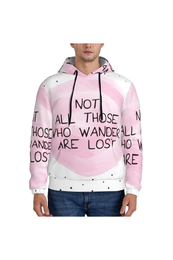 Not All Those Who Wander Are Lost Pattern Men's Adult Pullover Hoodie,Hooded Sweatshirt-Large