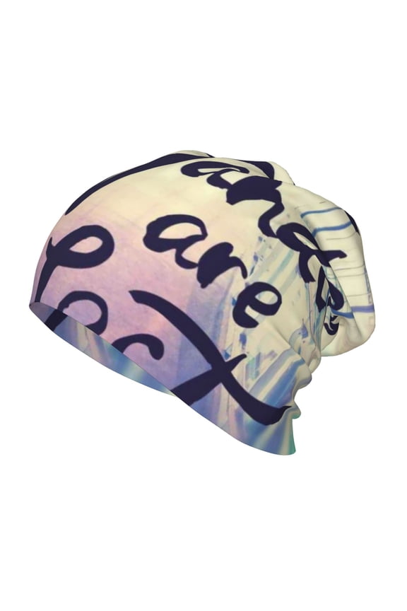 Not All Those Who Wander Are Lost Print Beanie Hat Toddler Girls Boys, Baby Hats Winter Warm Knitted Thermal, Kids Winter Caps