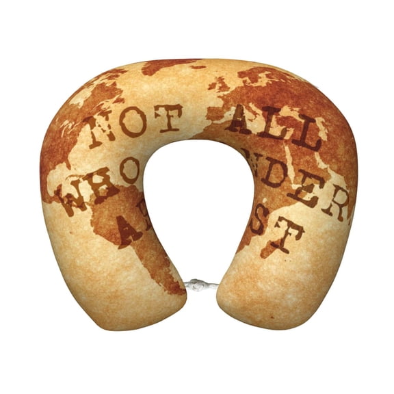 Xecao Not All Those Who Wander Are Lost2 Print Memory Foam Cervical Neck Pillow Versatile U-Shaped Pillows for Home,Office,Camping,Travelling,Soft Washable Cover