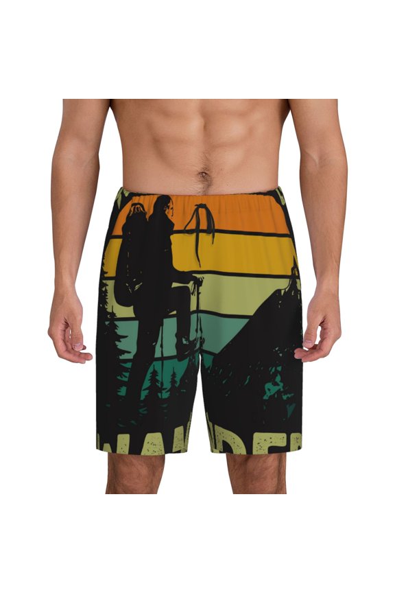 Not All Who Wander Are Lost 1 Print Men's Sleepwear Shorts Pajama Bottom Lounge Short ,Nightwear with Convenient Pockets for Relaxed Home Wear-