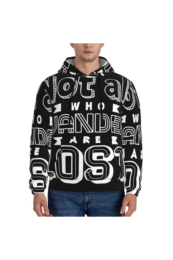 Not All Who Wander Are Lost 2 Pattern Men's Adult Pullover Hoodie,Hooded Sweatshirt-Small