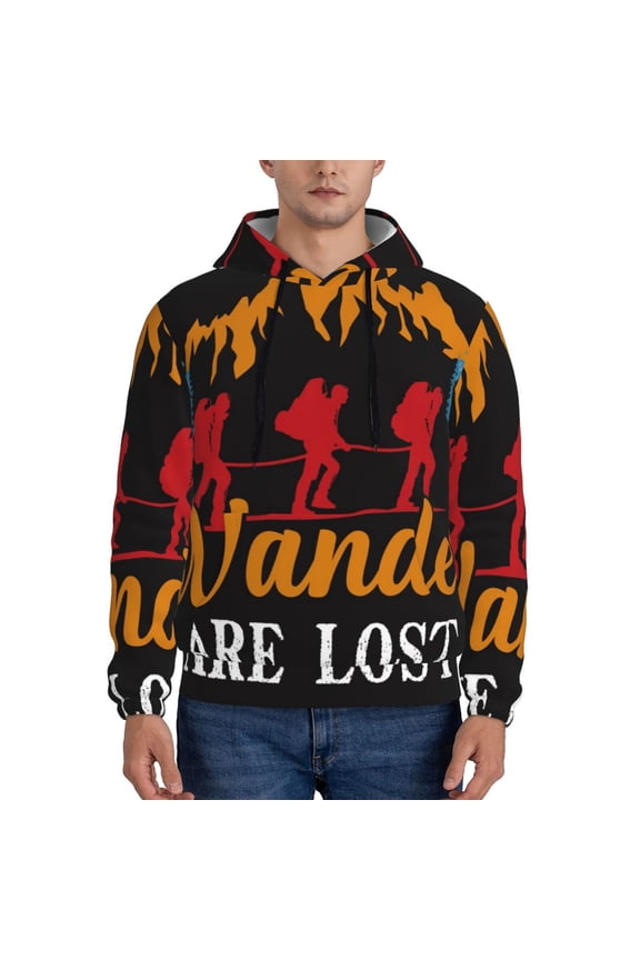 Not All Who Wander Are Lost Hiking Pattern Men's Adult Pullover Hoodie,Hooded Sweatshirt-Medium