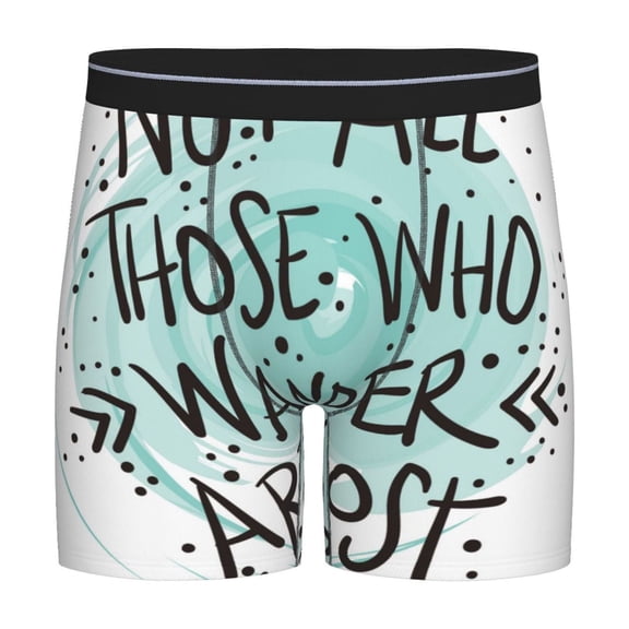 Xecao Not All Who Wander Are Lost1 Print Boxer Briefs for Men's Stretch Moisture-Wicking Underwear, Mid-Rise Classics breathable fabric