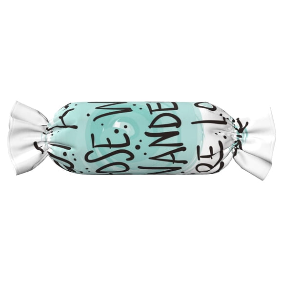 Xecao Not All Who Wander Are Lost1 Print+Candy-Inspired Plush Pillow for Men Women Suitable for Beds, Sofas, Game Rooms Drawstring Closure