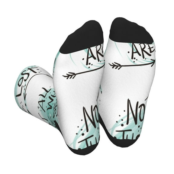 Xecao Not All Who Wander Are Lost1 Print Crew Socks for Men and Women, Men's Soft Moisture-wicking Sock