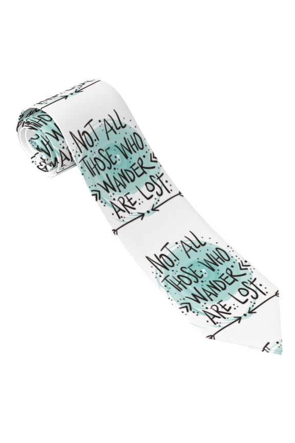 Not All Who Wander Are Lost1 Print Tie For Men Necktie Woven Jacquard Neck Ties,Classic Men's Tie