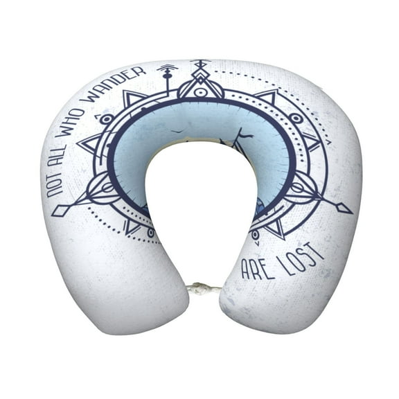Xecao Not All Who Wander Are Lost2 Print Memory Foam Cervical Neck Pillow Versatile U-Shaped Pillows for Home,Office,Camping,Travelling,Soft Washable Cover