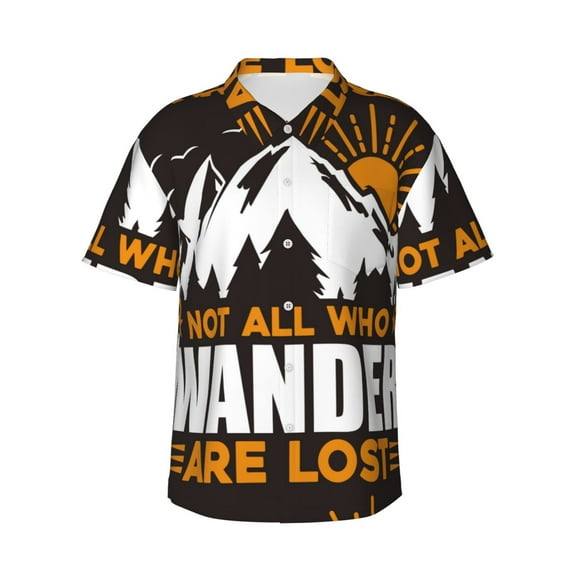 Xecao Not All Who Wander Are Lost4 print Hawaiian shirt - a stylish short-sleeve button-down for men, perfect for casual beach and tropical outings.