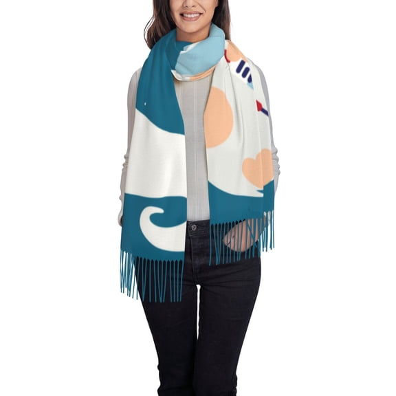 Xecao Nurse Doctor Gnomes Pattern Womens Winter Scarf Fall Scarf Oversized Large Scarf for Women Warm Shawl Wrap