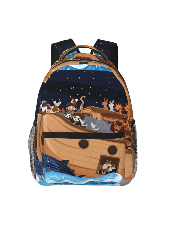 Ocean Scene with Noah's Ark Backpack, a stylish and functional choice for both men and women, is the perfect basic bookbag for college, work, or travel