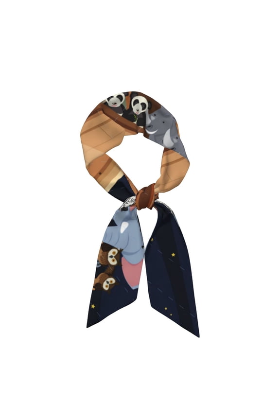 Ocean Scene with Noah's Ark Pattern Large Satin Head Scarf - Satin Hair Scarves Silk Bandana Scarf Headscarf Silk Feeling Scarf for Women