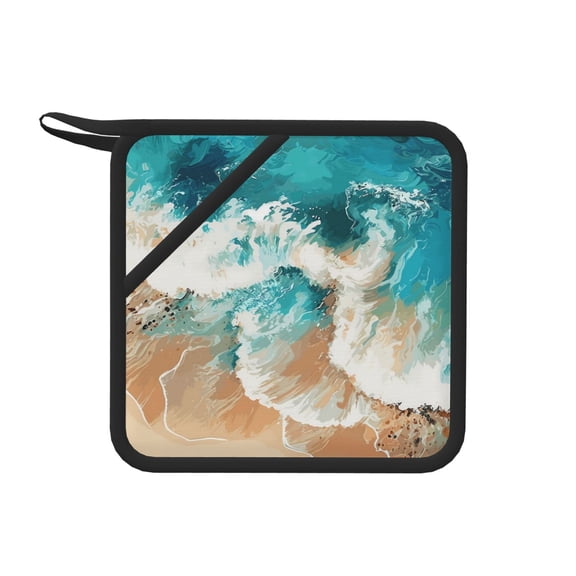 Xecao Ocean Wave Crash for Silicone Trivet Mats - Heat Resistant Pot Holders, Multipurpose Non-Slip Hot Pads