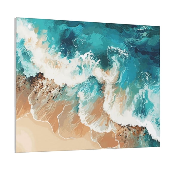 Xecao Ocean Wave Crash for Waterproof Framed Canvas Art - Modern Home Decor with Real Wood Frame for Gifting and Interior Design,Horizontal