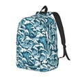 thumbnail image 1 of Xecao Ocean Waves for Canvas College Laptop Backpack, a Durable Rucksack for Both Men and Women, ideal for travel, school, and daily use Bag-Small, 1 of 5