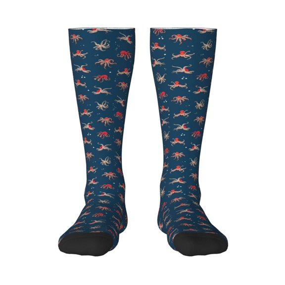 Xecao Octopus Print Compression Socks for Both Men And Women for Running, Travel, Flight, Nurse