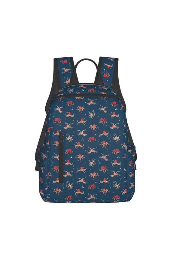 Octopus Sea Life print Backpack For women men Aesthetic Lightweight Travel Daypack Simple Cute Backpack For Bookbag