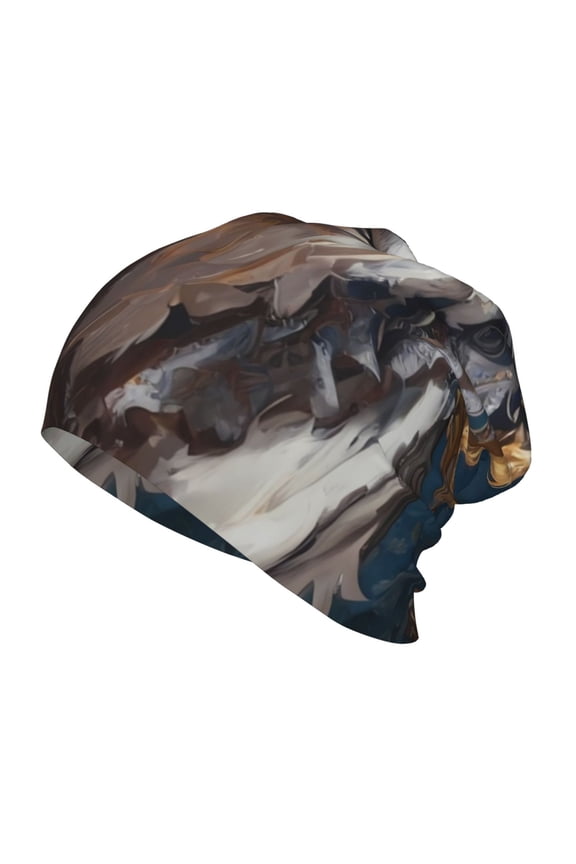 Oil Painting Tribal Wolf Print Beanie Hat Toddler Girls Boys, Baby Hats Winter Warm Knitted Thermal, Kids Winter Caps