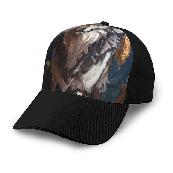 Xecao Oil Painting Tribal Wolf print unisex vintage washed baseball cap, a soft and adjustable hat perfect for any casual style.