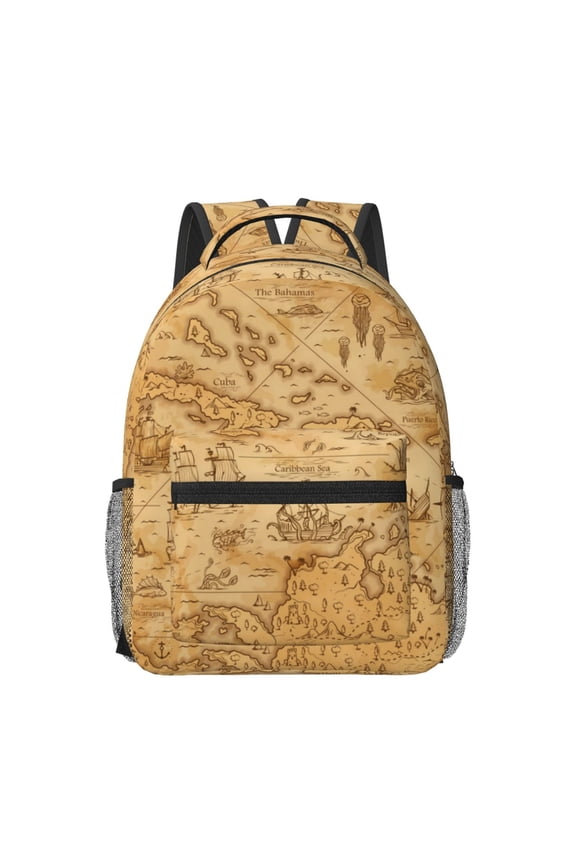 Old Vintage Map Of Sea Print Casual Backpack: A Computer Backpack Ideal for Men and Women, Perfect for College, School, or Daily Travels-One Size