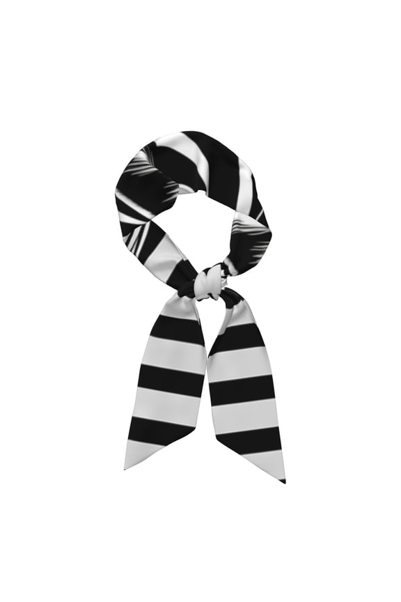 Optical Zebra Illusion Pattern Large Satin Head Scarf - Satin Hair Scarves Silk Bandana Scarf Headscarf Silk Feeling Scarf for Women