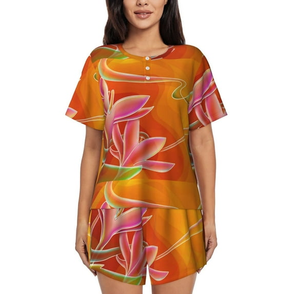Xecao Orange Flower Psychedelic print Swimsuit for women, Summer-ready, sporty style.Quick-dry fabric. Many sizes & colors.