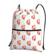 Xecao Orange Fox for Drawstring Bags,Pull String Backpack Bags,String Bag Sackpack