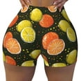 thumbnail image 1 of Xecao Orange Lemon Print Workout Shorts for Women Soft Smooth Gym Yoga Scrunch Active Tennis Workout Running Shorts, 1 of 9