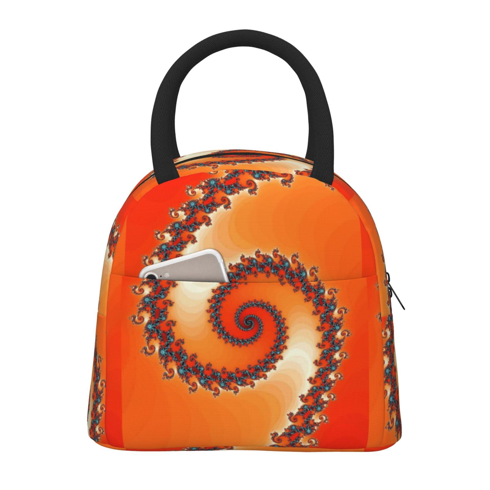 Xecao Orange Rotating Lunch Bag , an insulated, reusable tote bag perfect for adults of all genders, ideal for work, office, picnics and beach trips