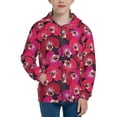 thumbnail image 1 of Xecao Orchids Flowers Pattern Zip Up Hoodies for Boys Girls, Sweatshirt with Pockets-Medium, 1 of 6