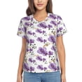 thumbnail image 1 of Xecao Orchids Flowers for Women's V-Neck T-Shirts-Elegant Half-Sleeve Tops Perfect for Summer-X-Large, 1 of 5