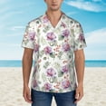 thumbnail image 1 of Xecao Orchids Flowers print Hawaiian shirt - a stylish short-sleeve button-down for men, perfect for casual beach and tropical outings., 1 of 9